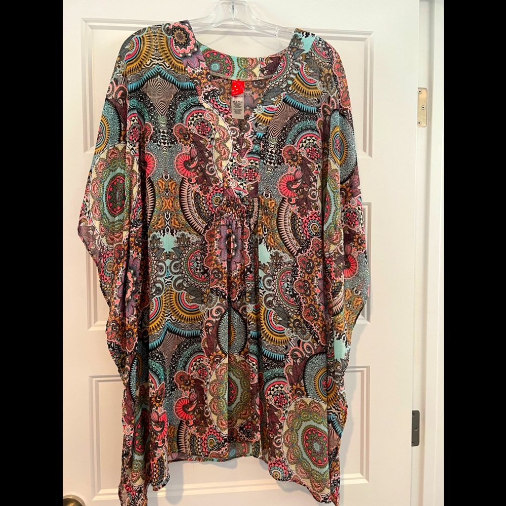 Ibiza boho sexy chic resort!! Gorgeous paisley print beach pool semi sheer dress